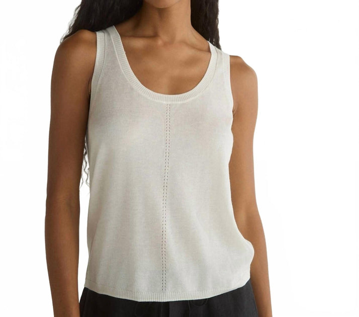 Bella Dahl Sleeveless Scoop Neck Knit Tank Beige Large 2