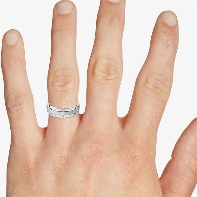 Pompeii3 Modern Link Edge Wedding Ring Gold US 8.5 3