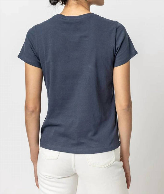 Lilla P Short Sleeve Crewneck Tee Blue Small 3