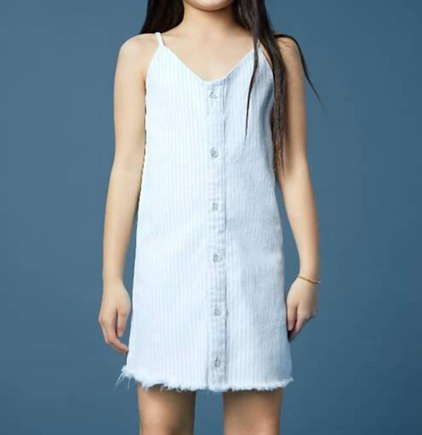 DL1961 Kids Striped Denim Dress White Medium 2