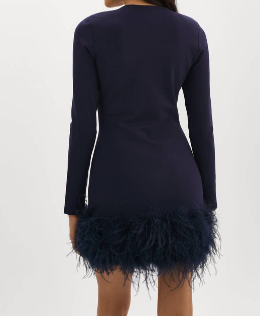 LAMARQUE Bahira Mini Dress Long Sleeve In Midnight | ShopSimon