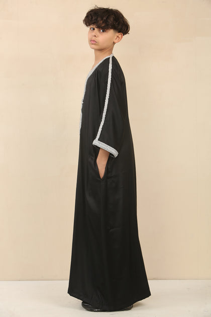Unbranded Boys Moroccan Thobe Black 4 Years 4