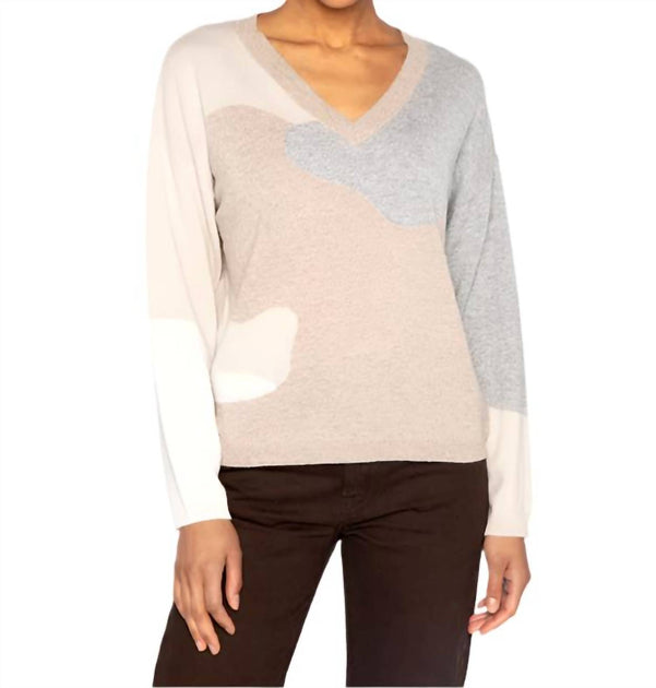 Kinross Intarsia Easy Vee Top Multi Medium 2