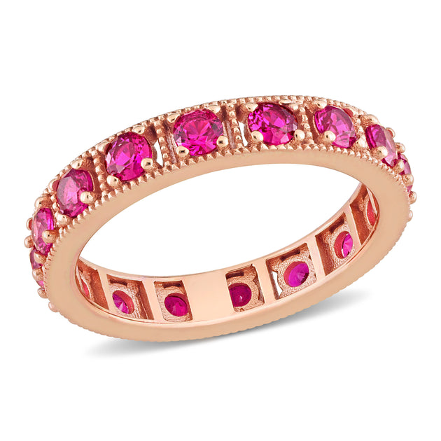 Mimi & Max Cubic Zirconia Eternity Ring Pink Silver US 9.5 2
