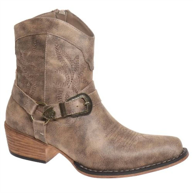 OLEM Josie Ankle Booties Brown US 10 2
