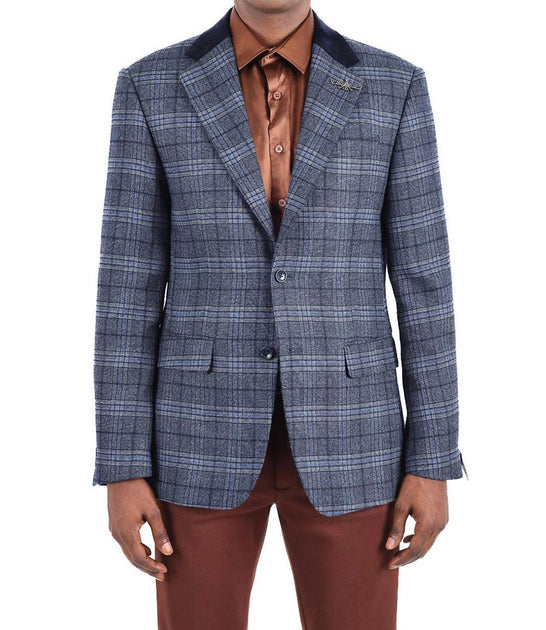 BARABAS Stepp-Karo-Blazer Blau Medium 2