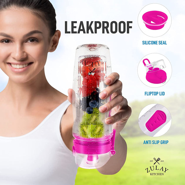 Zulay Kitchen Fruit Infuser Water Bottle Black 4