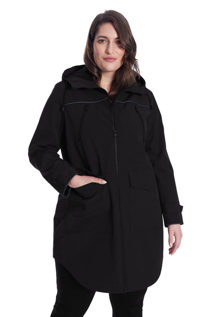 Alpine Kusawa Plus Women's Drawstring Raincoat Black 1X 3