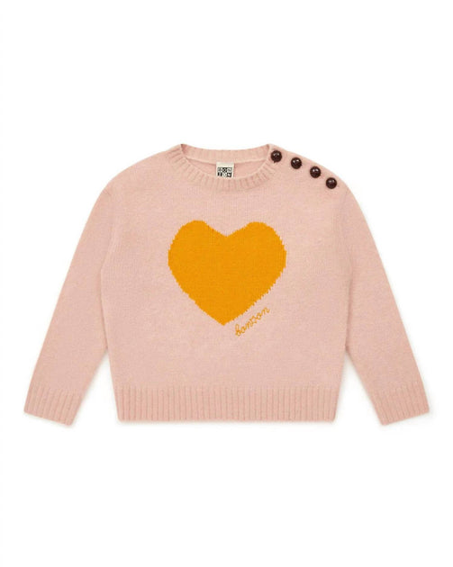 Bonton Misty Heart Sweater Pink US 12 2