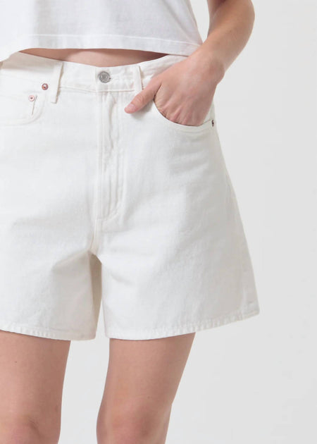 AGOLDE Stella Short Denim Shorts White 29 4