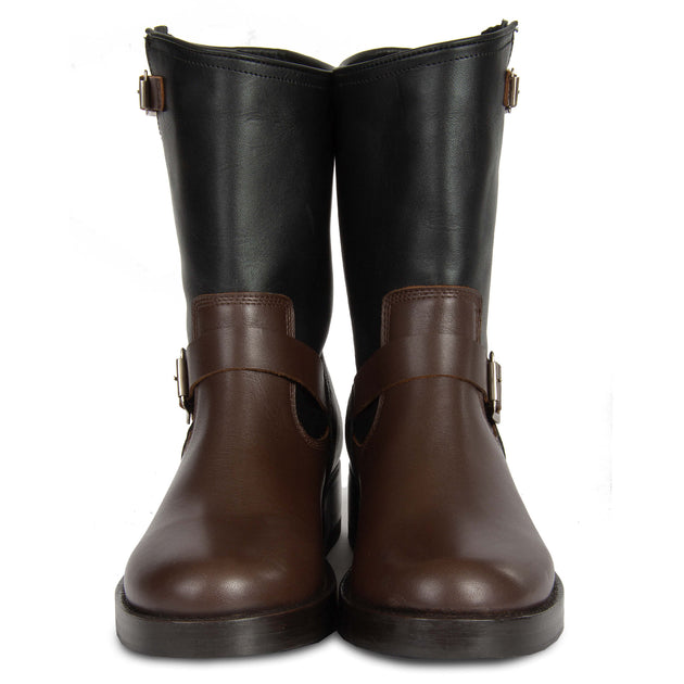 URBNKICKS Two-Tone Biker Boots Black US 7.5 4
