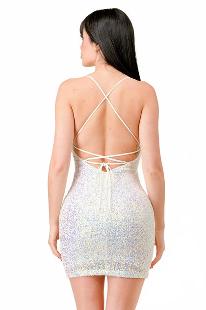 Lovesome Razzle Dazzle Dress White Large 3