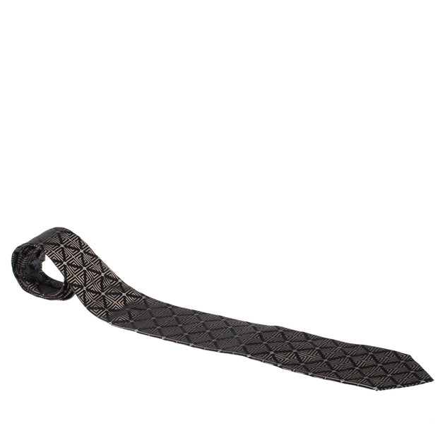 Gianfranco Ferre Vintage Jacquard Silk Tie Brown One Size 2