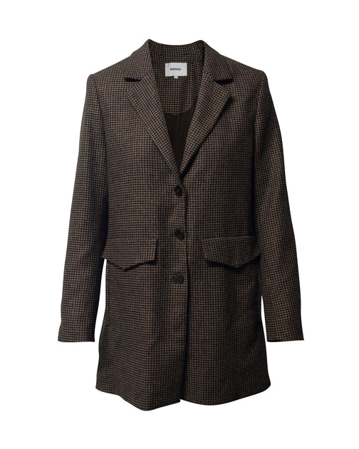Nanushka Houndstooth Blazer Brown S 2