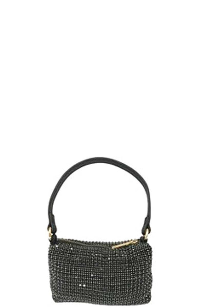 FASHNZFAB Rhinestone Clutch Bag Black 5