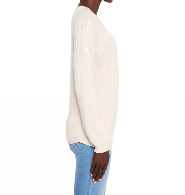 Nic + Zoe Subtle Shine Pullover Sweater Beige XL 4