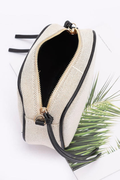 FASHNZFAB Canvas Bowling Bag Beige One Size 3
