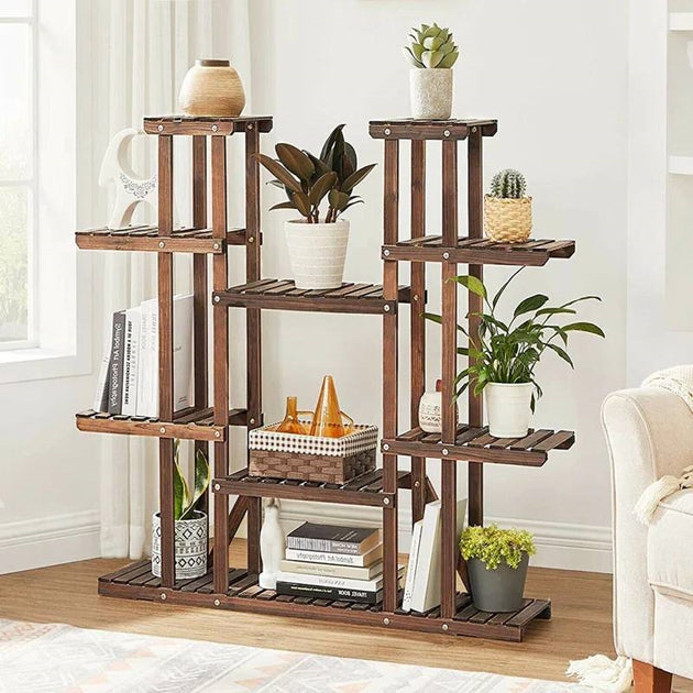 Hivvago 11-Tier Plant Stand Brown 4