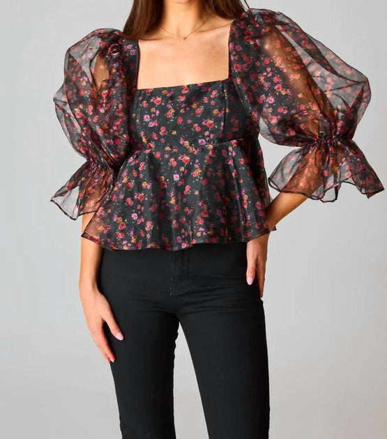 Buddylove Peplum Top Black Small 2