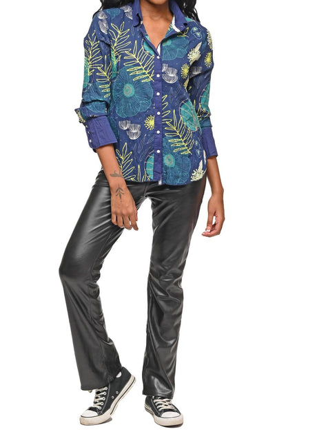 Tulip Clothing Gretchen Button Down Shirt Multi Large 3