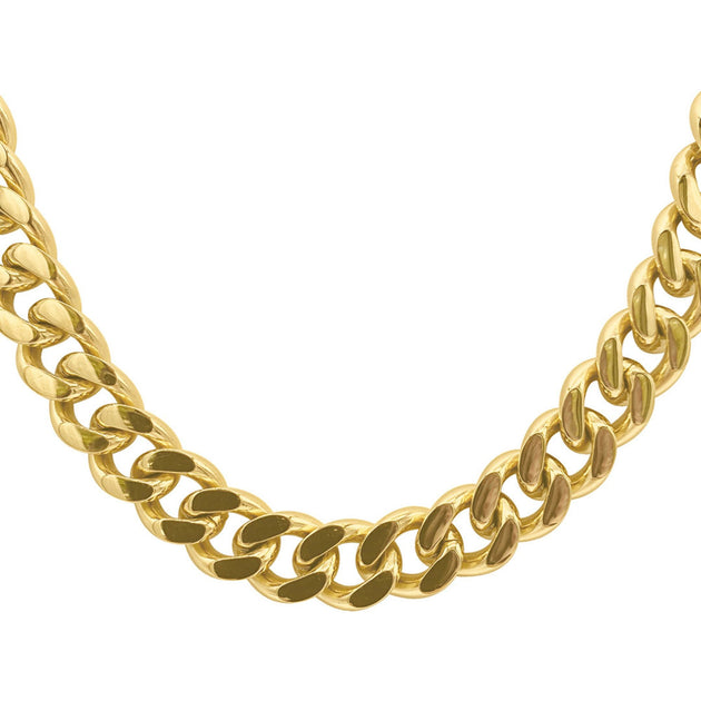 Adornia Wide Curb Chain Necklace Gold 4