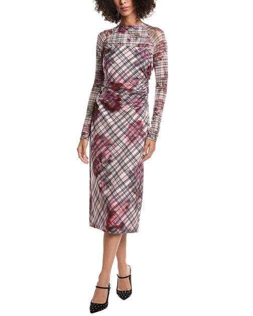 AMUR Edith Midi Dress Pink US 2 2