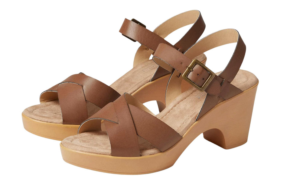 CL by Laundry Lady Like Platform Sandal Brown US 8.5 2