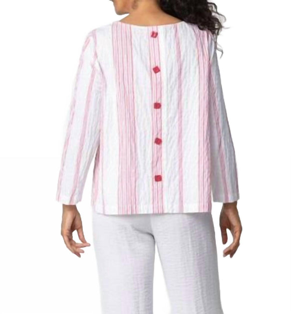 Habitat Button Back Pullover Top Pink Small 3