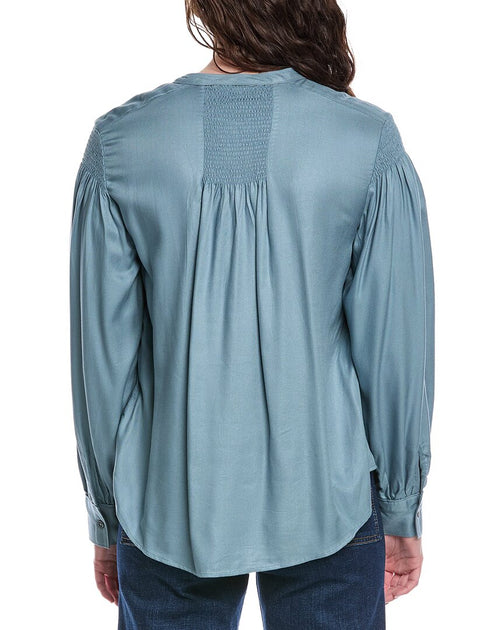 Rebecca Taylor Twill Blouse Blue XSmall 3