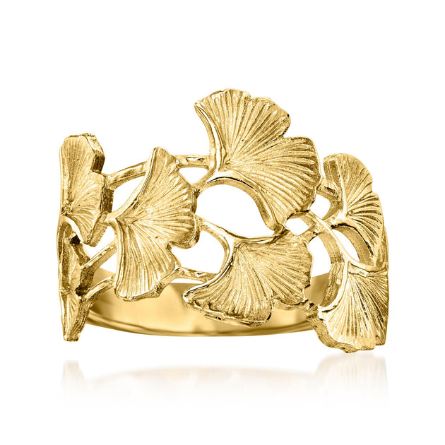 Ross-Simons Ginkgo Leaf Ring Yellow Gold US 8 2