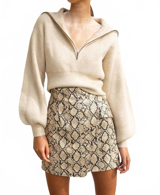 Misha Margot Mini Skirt Beige US 2 4