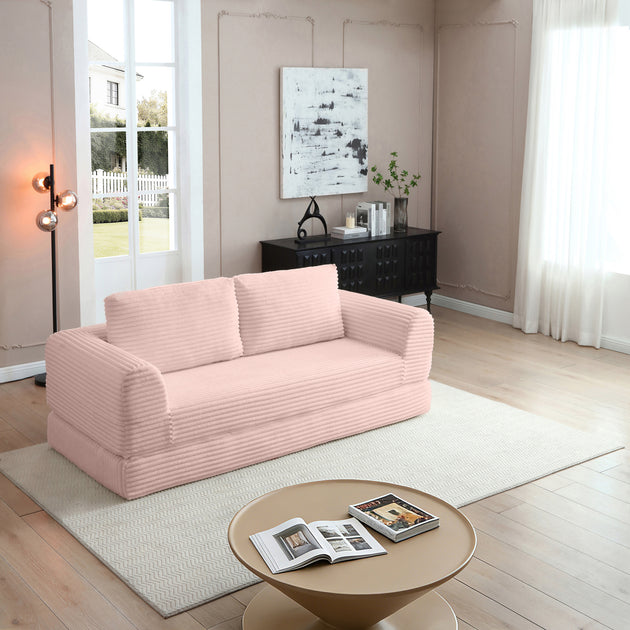 Streamdale 2-in-1 Folding Convertible Sofa Bed Pink 5