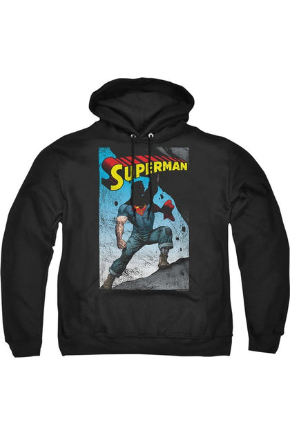 Gildan Superman Alternate Hoodie Black Large 2