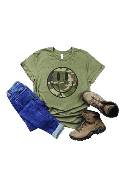 Thredz Camo Smiley Tee Green 2X 2
