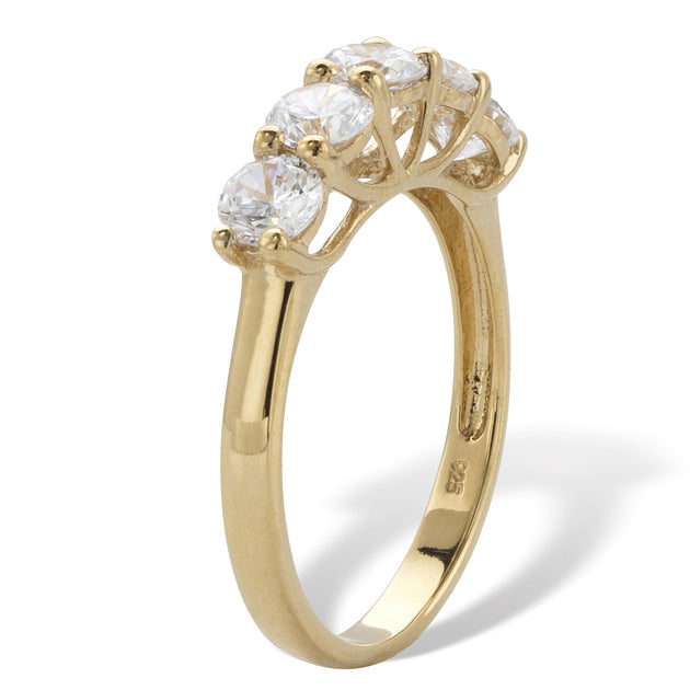 Palm Cubic Zirconia Ring Yellow Gold US 9 3