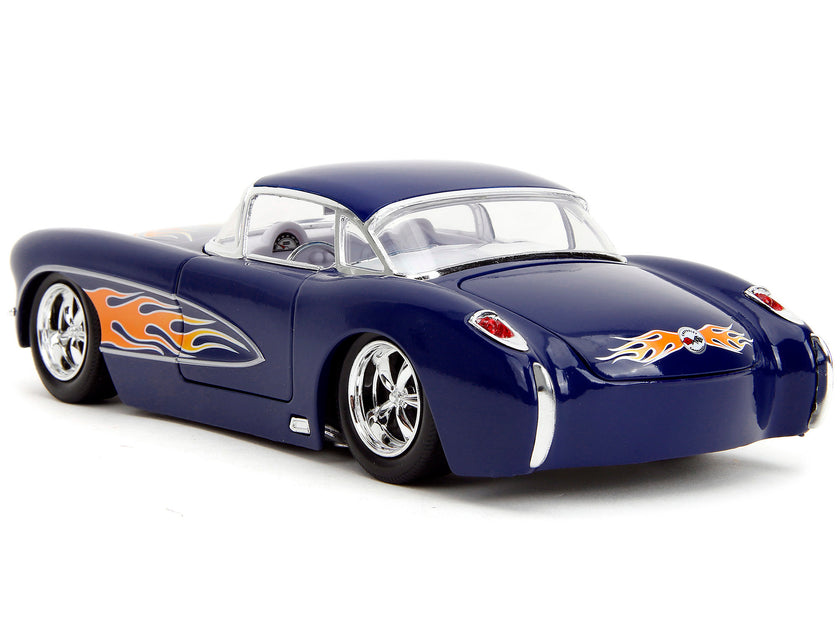 Jada 1957 Chevrolet Corvette Modellauto Dark Blue 1/24 3