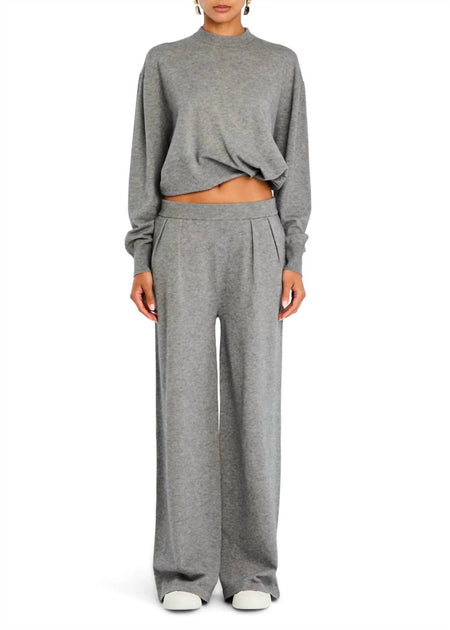 SER.O.YA Alya Knit Pleated Trousers Grey Large 2