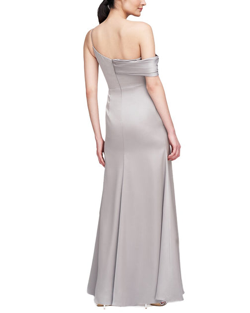 Theia Alaina One-Shoulder Gown Grey US 0 3