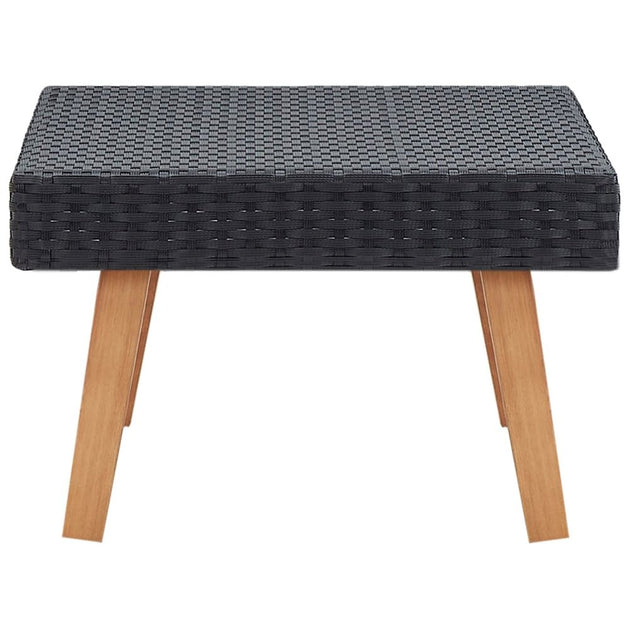 vidaXL 310222 Garden Coffee Table Poly Rattan Black 4