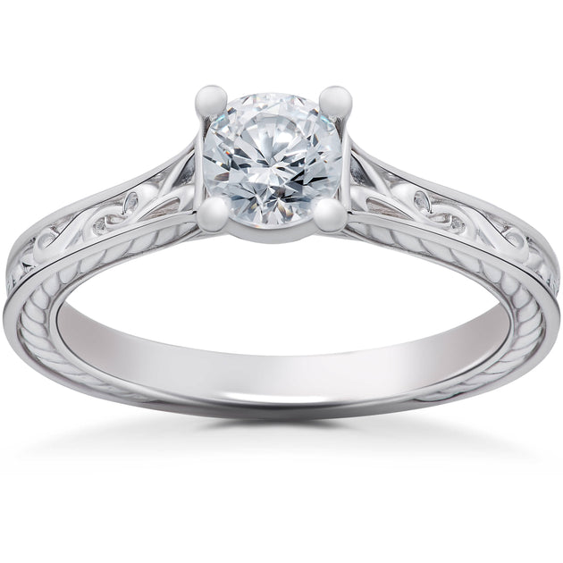 Pompeii3 Sophia Solitaire Engagement Ring White Gold US 8.5 2