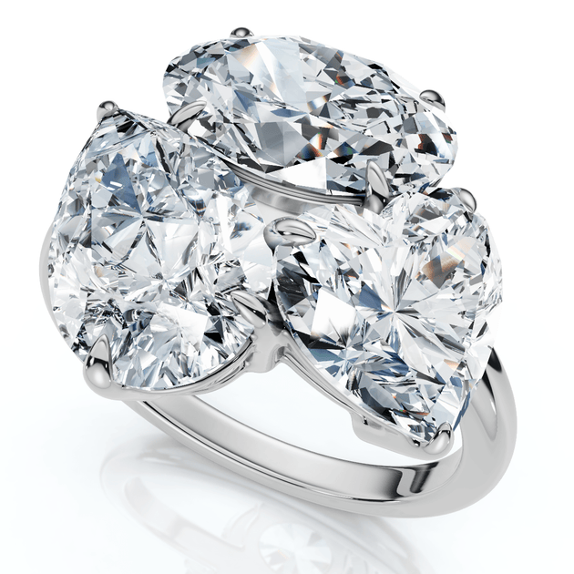 Pompeii3 3-Stone Diamond Ring White US 4.5 3