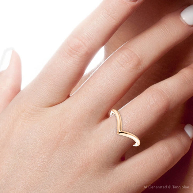 Pompeii3 Contour Guard Wedding Band Gold US 8.5 6