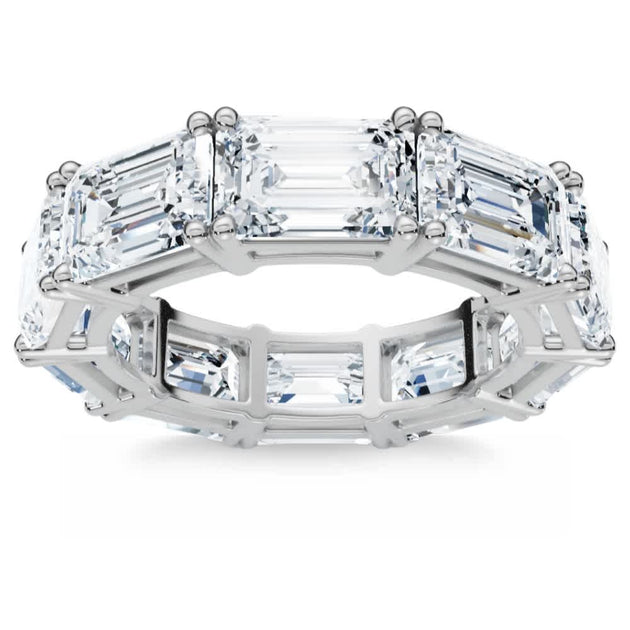 Pompeii3 10Ct Emerald Cut Diamond Eternity Ring White Gold US 8 3