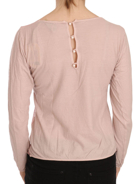 Pink Memories See Through Long Sleeve Top Pink Small 4