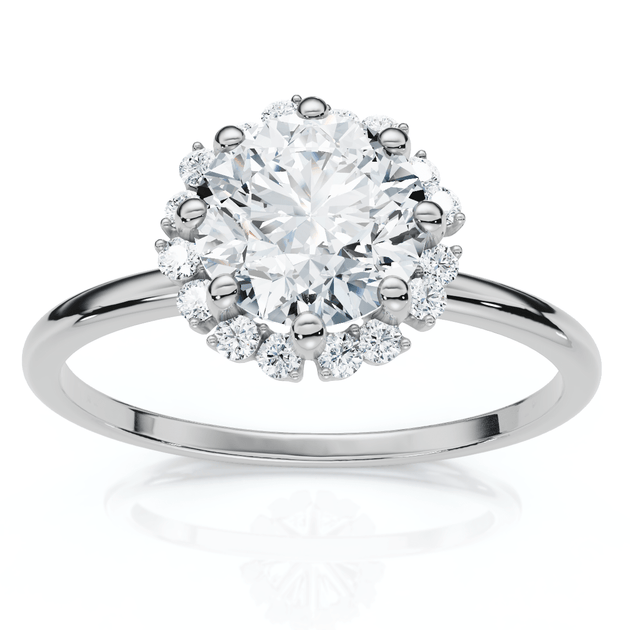 Pompeii3 Sapling Diamond Engagement Ring White Gold US 6.5 2