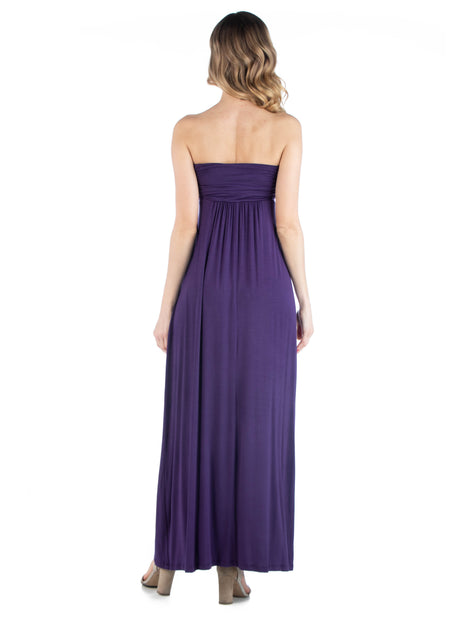 24seven Comfort Apparel Maternity Maxi Dress Multi XLarge 4