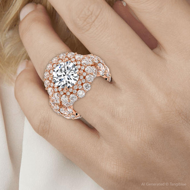 Pompeii3 Halo Engagement Ring Multi US 4 6