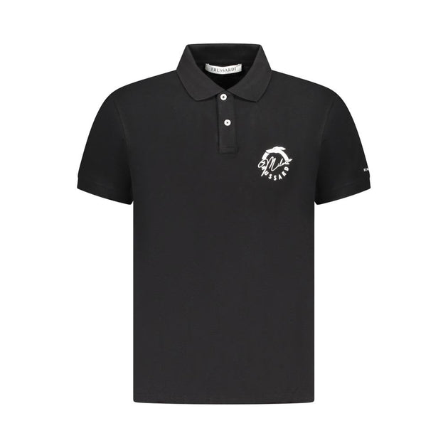 Trussardi Cotton Men Polo Black L 2