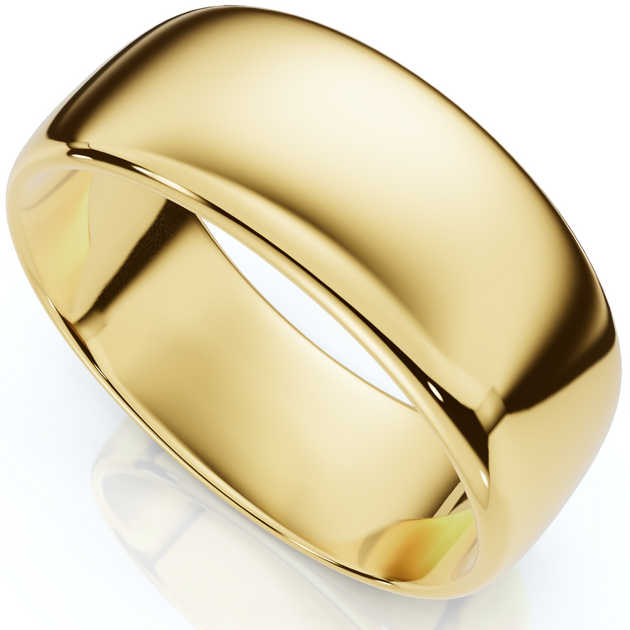 Pompeii3 Dome Wedding Band Yellow Gold US 6 2