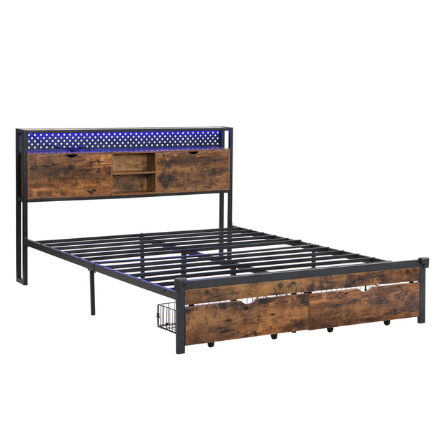 Streamdale Metal Platform Bed Black 4